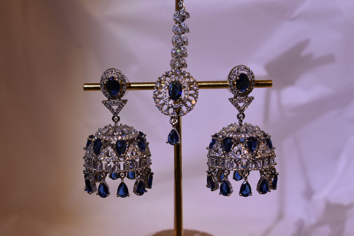 Noor-E-Naz 3-Piece Jhumka & Maang Tikka Set