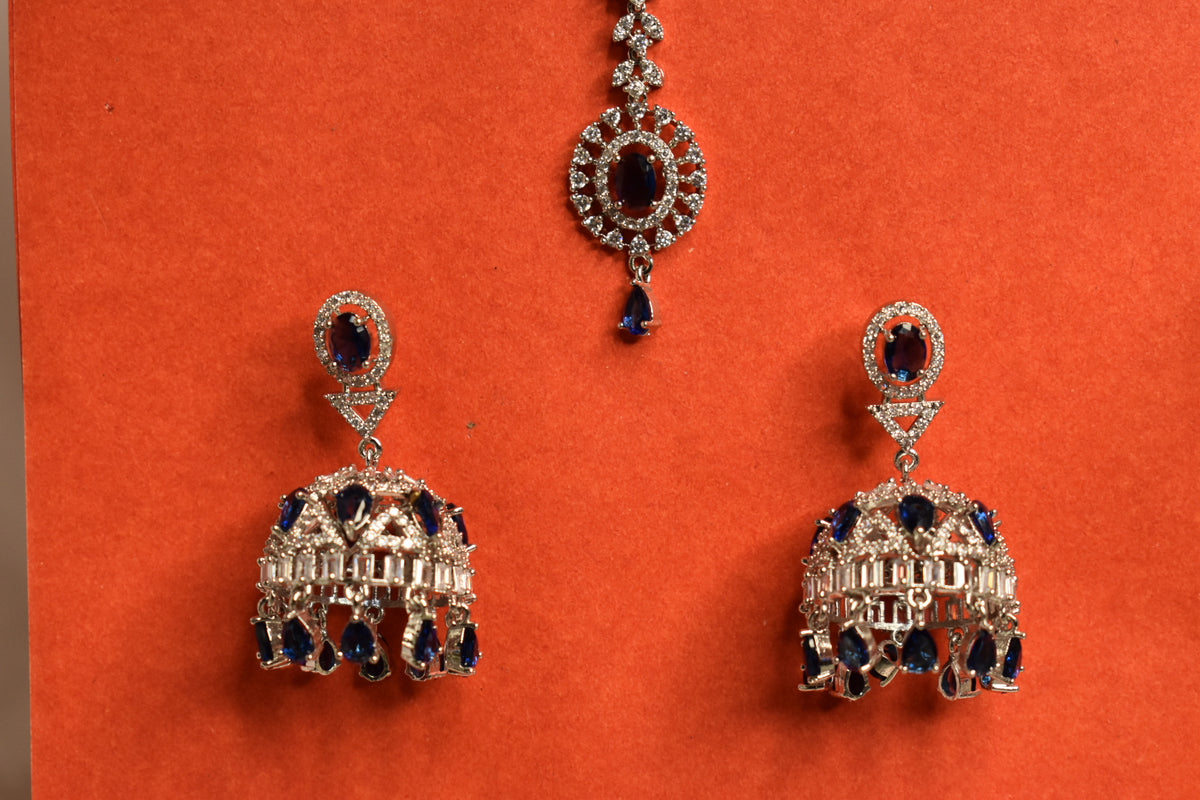 Noor-E-Naz 3-Piece Jhumka & Maang Tikka Set