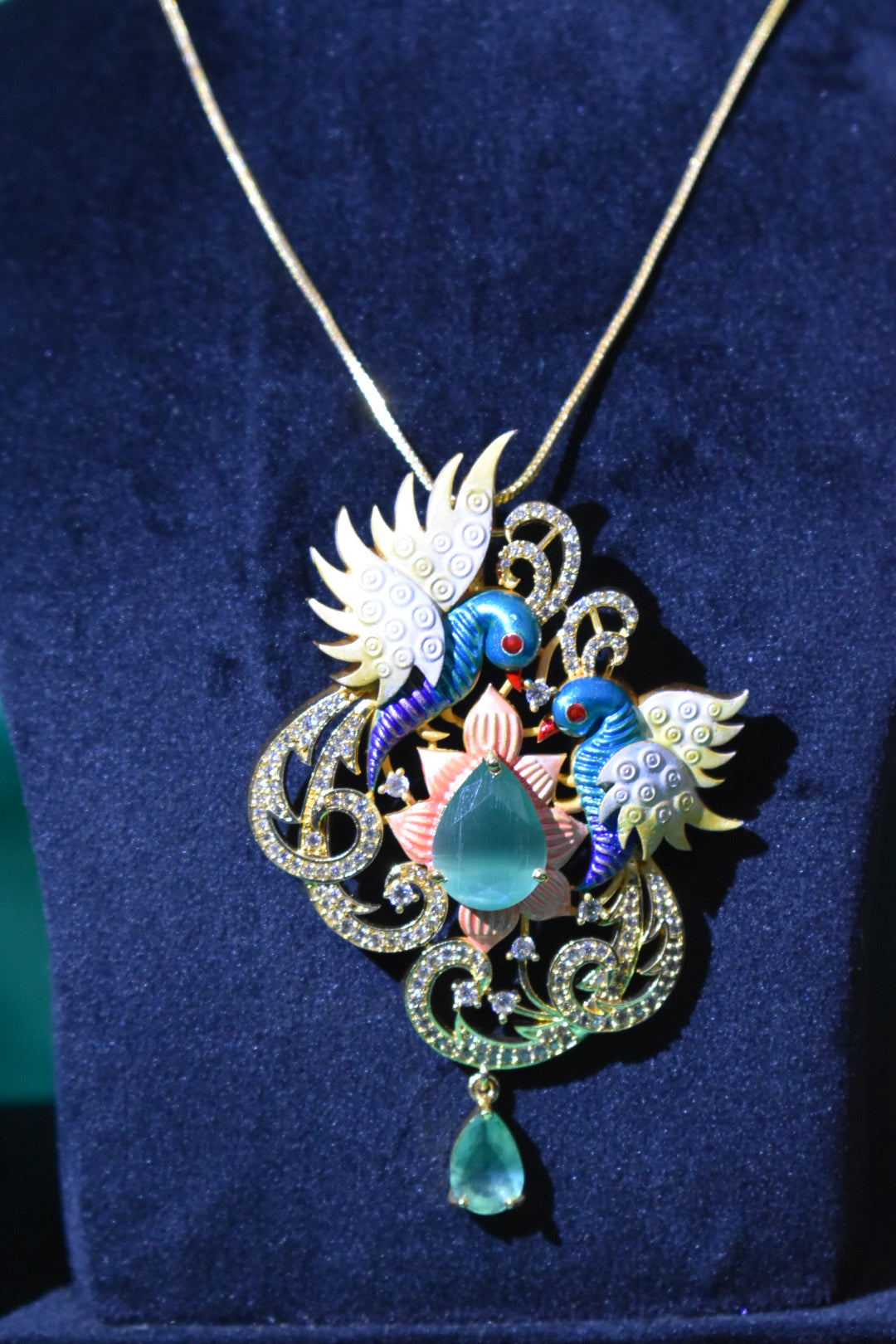 🦚 Royal Peacock Elegance Necklace & Earrings Set
