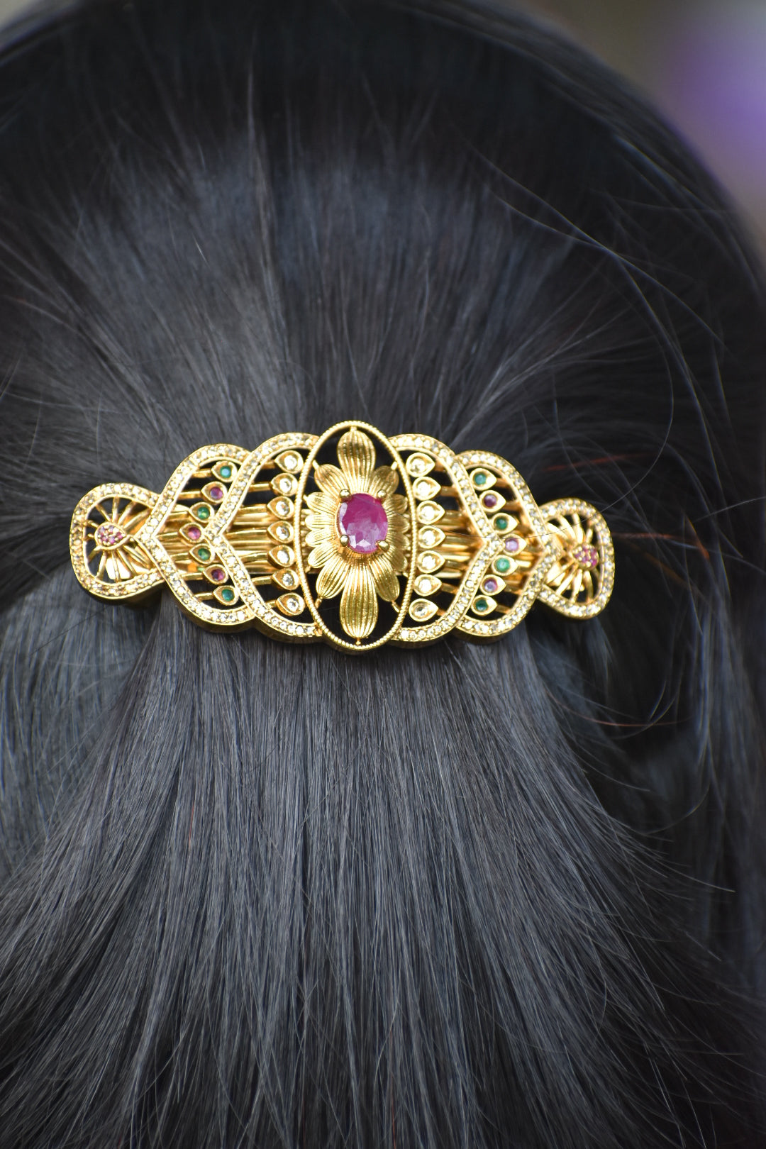 Premium Multicolor Stone Hair Pin & Hair Clip for Women | Elegant Floral Design Hair Accessory