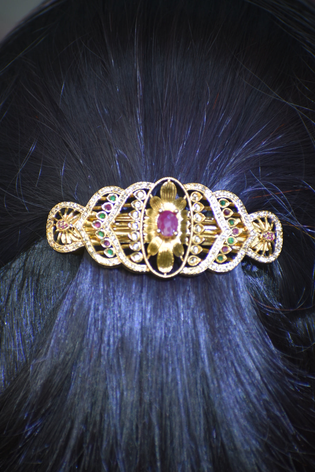 Premium Multicolor Stone Hair Pin & Hair Clip for Women | Elegant Floral Design Hair Accessory