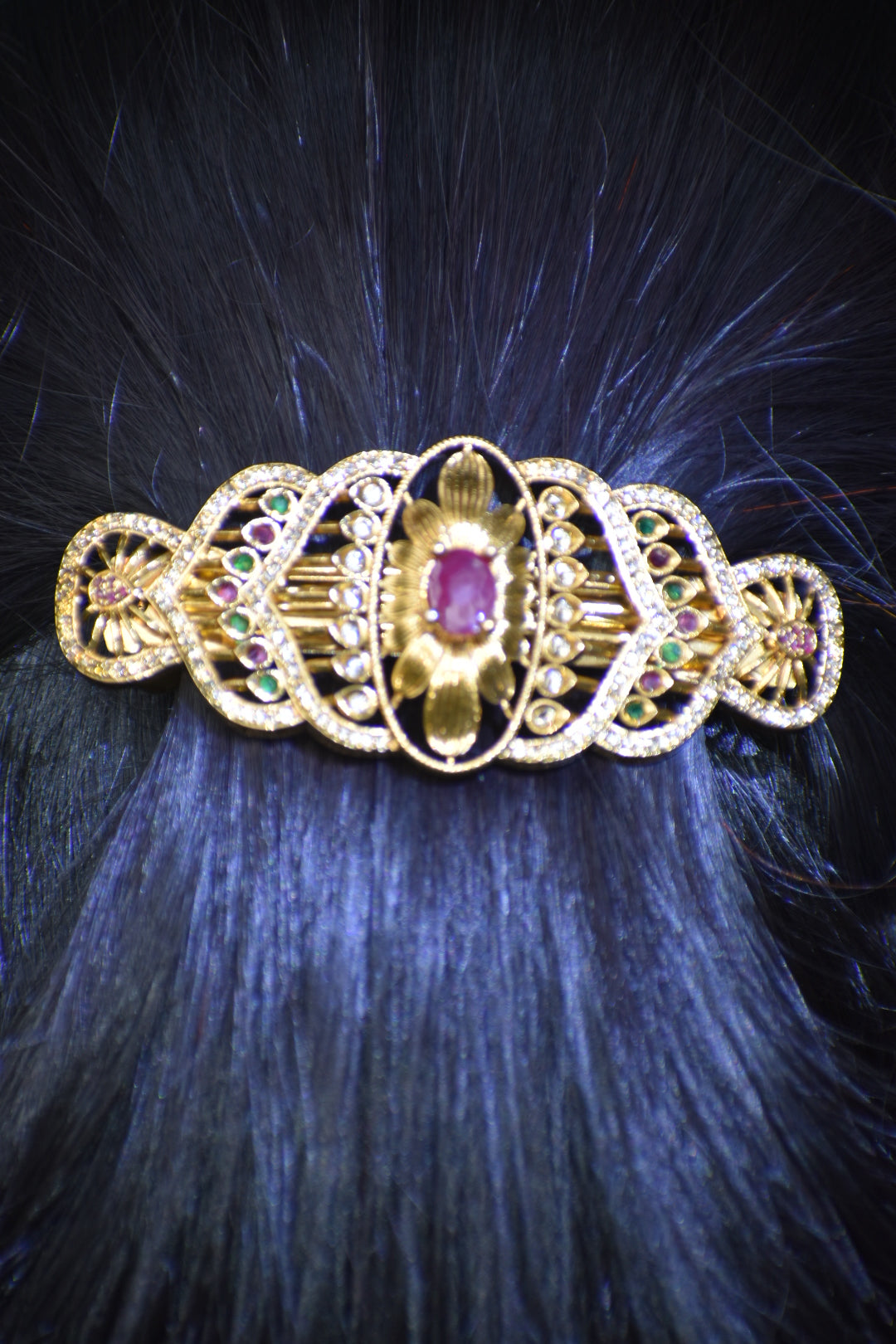 Premium Multicolor Stone Hair Pin & Hair Clip for Women | Elegant Floral Design Hair Accessory