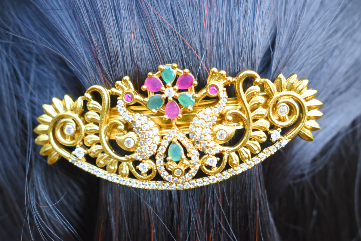 Luxury Multicolour Floral Hair Clip & Hair Pin for Women | Premium Embellished Hair Accessory