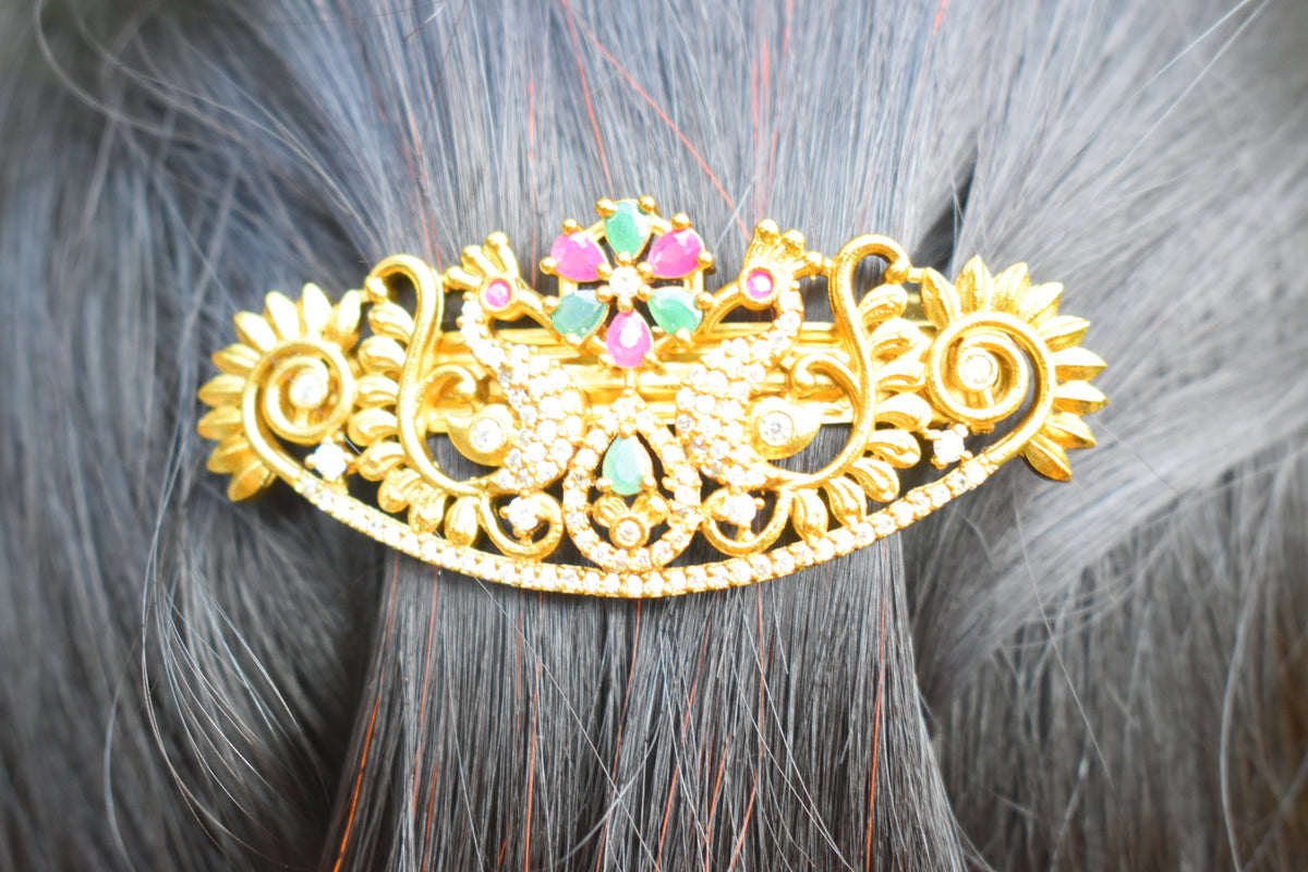 Luxury Multicolour Floral Hair Clip & Hair Pin for Women | Premium Embellished Hair Accessory