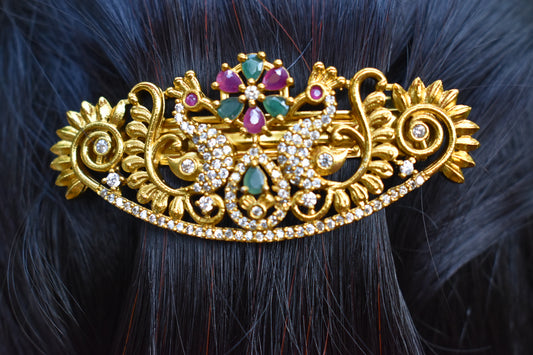 Luxury Multicolour Floral Hair Clip & Hair Pin for Women | Premium Embellished Hair Accessory