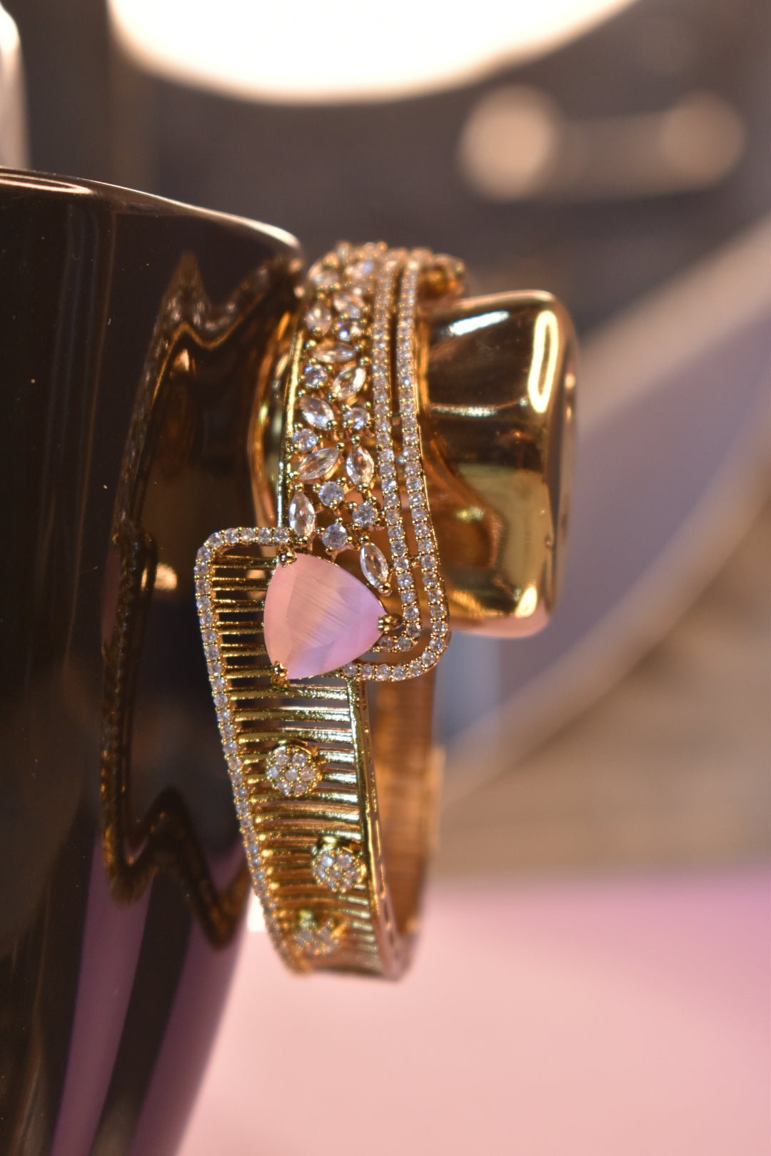 Leesuu Golden Bow Crystal Bracelet