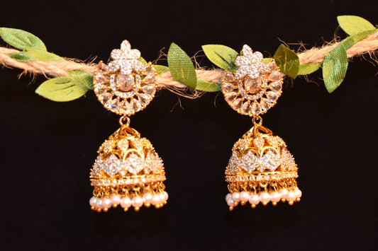 Royal Kundan Pearl Jhumka Earrings