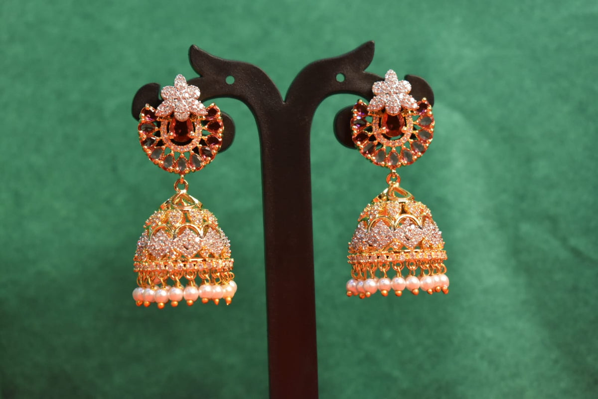 Royal Kundan Pearl Jhumka Earrings