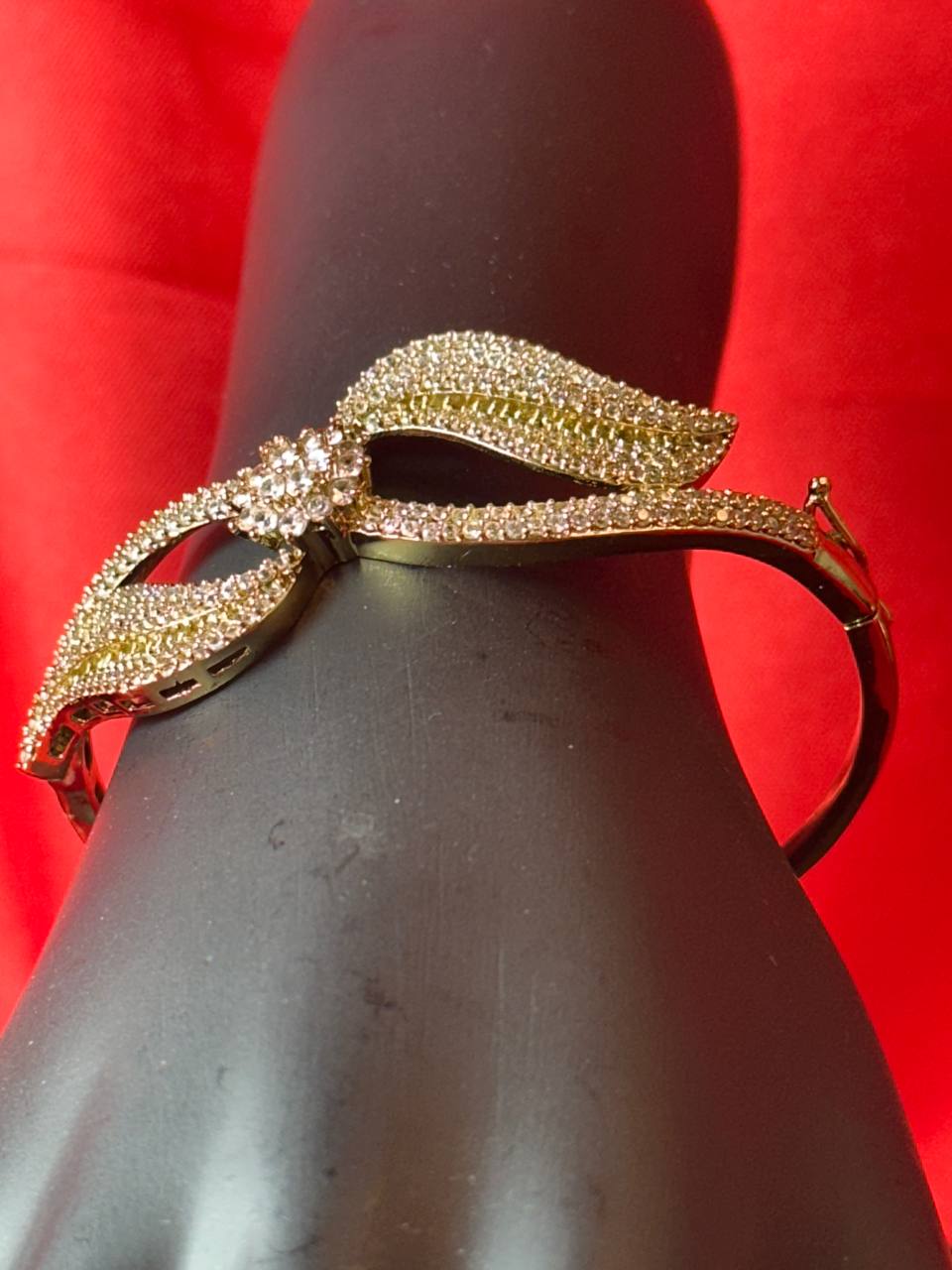 Premium Crystal Leaf Design Bracelet for Women | Elegant Statement Party Wear Jewellery