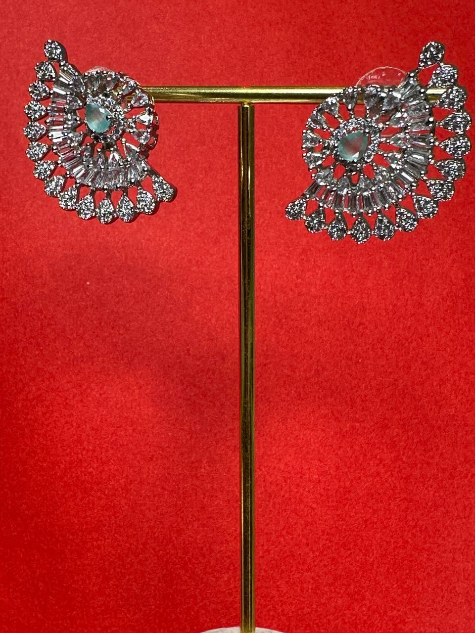 Premium Sparkling Floral Drop Earrings for Women | Elegant Party & Wedding Wear