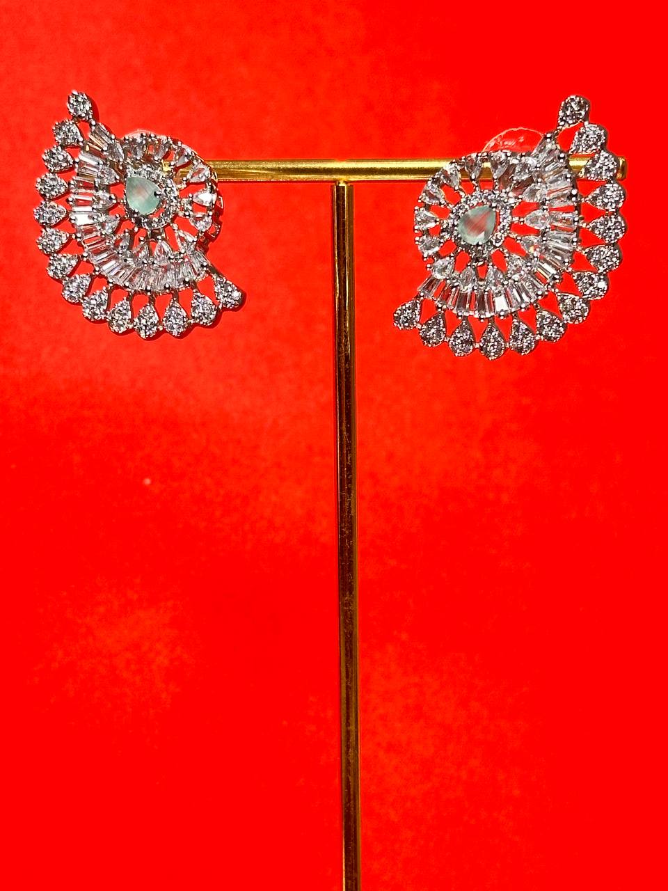 Premium Sparkling Floral Drop Earrings for Women | Elegant Party & Wedding Wear
