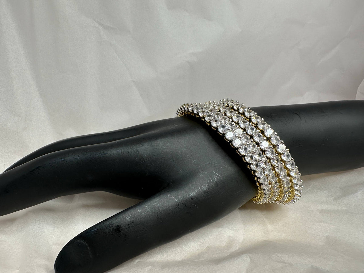 Royal Radiance Multi-Row Stone Studded Bangle